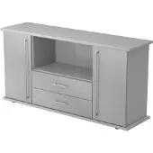 Hammerbacher Sideboard 2 Türen, 2 Schübe RE Grau/Silber