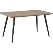 HTI Esstisch Alrik Schwarz aus MDF und pulverbeschichtetem Metall 80x76x140 cm (BxHxT)