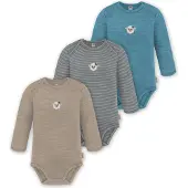 Normani 3er Pack Baby Merino Body Langarm „Auckland" - 9375