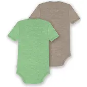 Normani 2er Set Baby Merino Body Kurzarm „Tauranga" - 9297