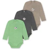 Normani 3er Pack Baby Merino Body Langarm „Auckland" - 9383