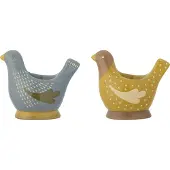 Bloomingville - Birdy Egg Cups, Blue, Stoneware (82062055)