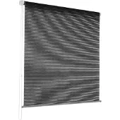 Floordirekt Sichtschutzrollo Fashion Lichtundurchlässig & Blickdicht in verschiedenen Designs ohne Bohren Stripe Anthrazit 60x150 cm