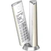 Panasonic KX-TGK220, DECT-Telefon, Kabelloses Mobilteil, Freisprecheinrichtung, 120 Eintragungen, Anrufer-Identifikation, Champagner