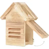 Relaxdays Marienkäferhaus, Holz, Marienkäferhotel Garten, zum Aufhängen, Insektenhotel für Marienkäfer, natur/braun