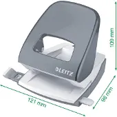 Leitz NeXXt 50080085, 30 Blätter, Schwarz, Grau, Metall, Kunststoff, 8 cm, 5,5 mm, A4, A5, A6, Folio, US-Quart, 8 x 8 x 8 cm