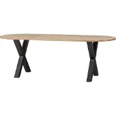 Woood Tablo Gartentisch Oval Aus Eichenholz, Alkmaar-Tischbein, Braun, 220 X 90 Cm