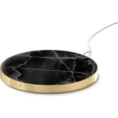 IDEAL OF SWEDEN , Drahtloses Qi-Ladegerät für Smartphones/AirPods 10W Modell Thunder Marble, Schwarz