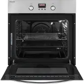 Exquisit EBE 65-1H Einbaubackofen | 58 Liter Backofenvolumen | Heißluft | Timer | versenkbare Knebel | Edelstahl