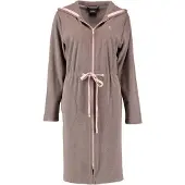 Cawö Bademantel 821 Kapuze & Reißverschluss Beige Damen-XS