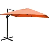 Mendler Ampelschirm MCW-A96, Gastronomie Sonnenschirm, 3x3m (Ø4,24m) Polyester/Alu 23kg terracotta ohne Ständer