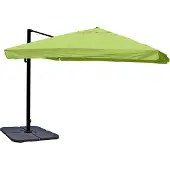Mendler Gastronomie-Ampelschirm MCW-A96, Sonnenschirm, 3x3m (Ø4,24m) Polyester/Alu 23kg Flap, grün mit Ständer