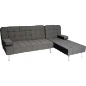 Mendler Schlafsofa MCW-K22, Couch Ecksofa Sofa, Liegefläche links/rechts Schlaffunktion 236cm Stoff/Textil dunkelgrau, schwarz