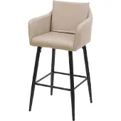 Mendler Barhocker MCW-H93, Barstuhl Tresenhocker, Fußablage Metall Kunstleder taupe-beige