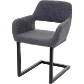 Mendler Esszimmerstuhl MCW-A50 II, Freischwinger Stuhl Küchenstuhl, Retro 50er Jahre Design Stoff, grau