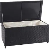 Mendler Poly-Rattan Kissenbox MCW-D88, Gartentruhe Auflagenbox Truhe Premium schwarz, 51x100x50cm 170l