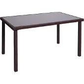 Mendler Poly-Rattan Tisch MCW-G19, Gartentisch Balkontisch, 120x75cm braun
