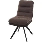 Mendler Esszimmerstuhl MCW-G66, Küchenstuhl Stuhl, drehbar Auto-Position Stoff/Textil MVG braun-dunkelbraun