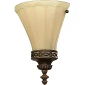 Licht-Erlebnisse Behagliche Wandlampe ANABELL 1 in Creme Braun aus Metall Glas im Landhaus Design Flur Lampe Blendarm