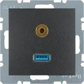 Berker Steckdose USB/3,5mm Audio 3315391606