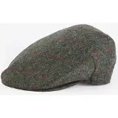 Barbour Schiebermütze Crieff Flat Cap Unisex Olive Red Overcheck (7)