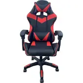 HTI Gamingstuhl Krit Schwarz Kunstleder, ergonomisch, Lordosenstütze mit Massagefunktion, Kippfunktion, 110 kg