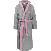 Normani Damen Baumwoll-Bademantel mit Frottee, zweifarbig - OEKO-TEX 100