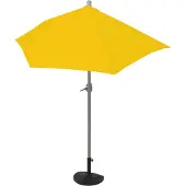 MCW Sonnenschirm halbrund Lorca, Halbschirm Balkonschirm, UV 50+ Polyester/Alu 3kg 270cm gelb mit Ständer