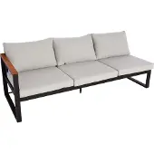 Mendler Garten-Garnitur MCW-L26, Gartenlounge Lounge-Set Sitzgruppe Sofa, Metall Akazie Holz MVG- hellgrau