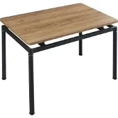 En.casa Esstisch ’Hemnes’ für 4 Personen 100 x 60 cm Stahlbeine Eiche-Optik