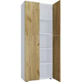 VCM Aktenschrank "Büroschrank Bücher Ordner Aktenschrank Lona 5fach", braun (weiß, honig, eiche), B:70cm T:40cm, Obermaterial: 100% Holz Wood., Schränke, Aktenschrank