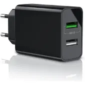 Aplic USB Ladegerät 3000 mA, 2 Port, 30W, Quick Charge 3.0 (QC 3.0) Schnelladefunktion, schwarz