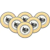 Villeroy & Boch Speiseteller "Speiseteller Audun Chasse ø 27,1 cm 6er Set weiß-grau-gelb"