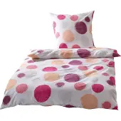 TRAUMSCHLAF Seersucker Bettwäsche Kreise bunt 160x210 cm + 65x100 cm