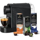 Tchibo Cafissimo „Pure plus“ Kaffeemaschine Kapselmaschine inkl. 30 Kapseln für Caffè Crema und Espresso, 0,8l, 1250 Watt, Schwarz