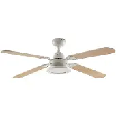LINDBY LED-Deckenventilator Tedric, weiß, leise, Ø 133 cm Tedric, weiß / opal, für Wohn- / Esszimmer, Metall, Vintage
