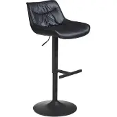 Wohnling Barhocker Kunstleder Schwarz Hocker mit Lehne 86 106 cm Küchenhocker Höhenverstellbar Modern 100 kg Barstuhl Tresenhocker mit Metall