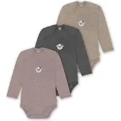 Normani 3er Pack Baby Merino Body Langarm „Auckland" - 9383