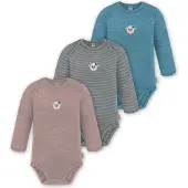 Normani 3er Pack Baby Merino Body Langarm „Auckland" - 9375