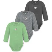 Normani 3er Pack Baby Merino Langarmbody „Tuai" - 9403