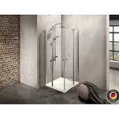 Dusbad Duschkabine/ Duschabtrennung Vital 2 4tlg Pendeltür an Festteil / Eckdusche