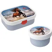 Mepal Lunchbox "Obst- und Bentobox Wild Horse Campus 300 & 750 ml bunt", bunt, B:2cm H:2cm L:2cm, Kunststoff, Lebensmittelaufbewahrungsbehälter, Lunchbox