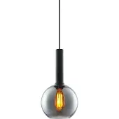 ISOLED Pendelleuchte, black round Glas, E27, 20cm, 50-300cm, exkl. Baldachin