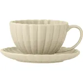Bloomingville Latina Tassen und Untertassen Natur 6er Set