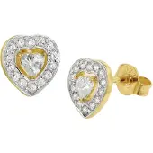 GLIZZ GL8153 Damen-Ohrringe Gold 333/8K Herz Zirkonia Ohrstecker