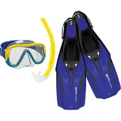 Mares Schnorchelset m. Swim Feet - Nateeva Keewee - Blau - - 24/28 - Schwimmflossen