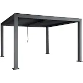 Mendler Pergola MCW-L46, Gartenpavillon Lamellen-Pavillon, 11cm-Aluminium-Gestell, Regenrinne sturmfest, 3x4m anthrazit