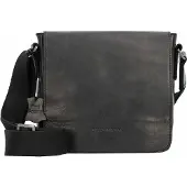 Greenburry Pure Black Umhängetasche Messenger Leder schwarz 1108-20