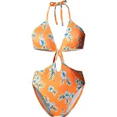 Pepe Jeans für Damen. PLB10561 Leichter Badeanzug aus gelbem Stretch-Stoff von Hibscus (M), Strandbekleidung, Polyester