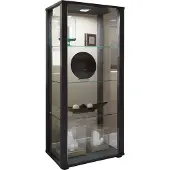 VCM Standvitrine "Holz Glas Stand Vitrine Sammelvitrine Kavisa M", schwarz, B:50cm T:38cm, Obermaterial: 100% Holz Wood., Schränke, Standvitrine